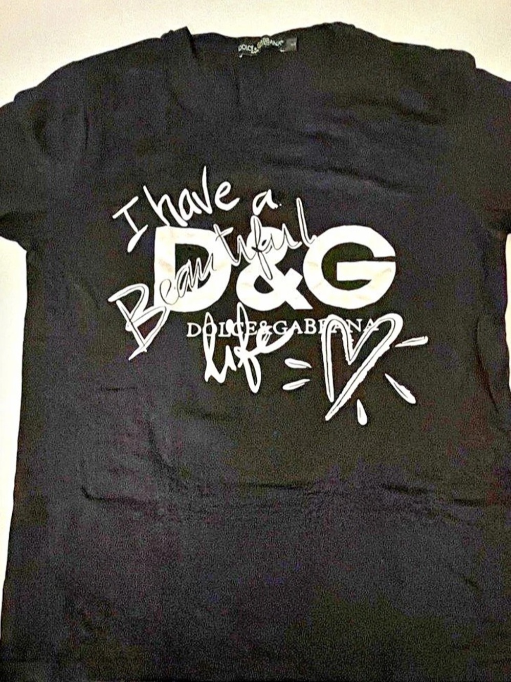 Dolce & Gabbana D&G I Have a Beautiful Life Graphic Tee, Large